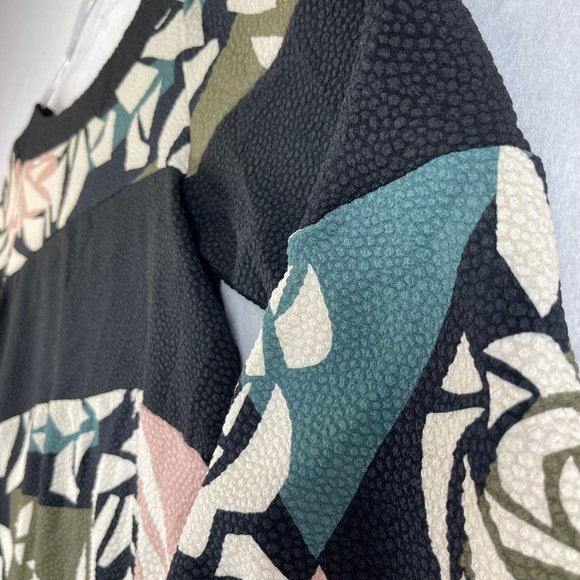 Vintage WESTON Womens XL Black Abstract Floral Multi Long Sleeve Sweater - Picture 3 of 10